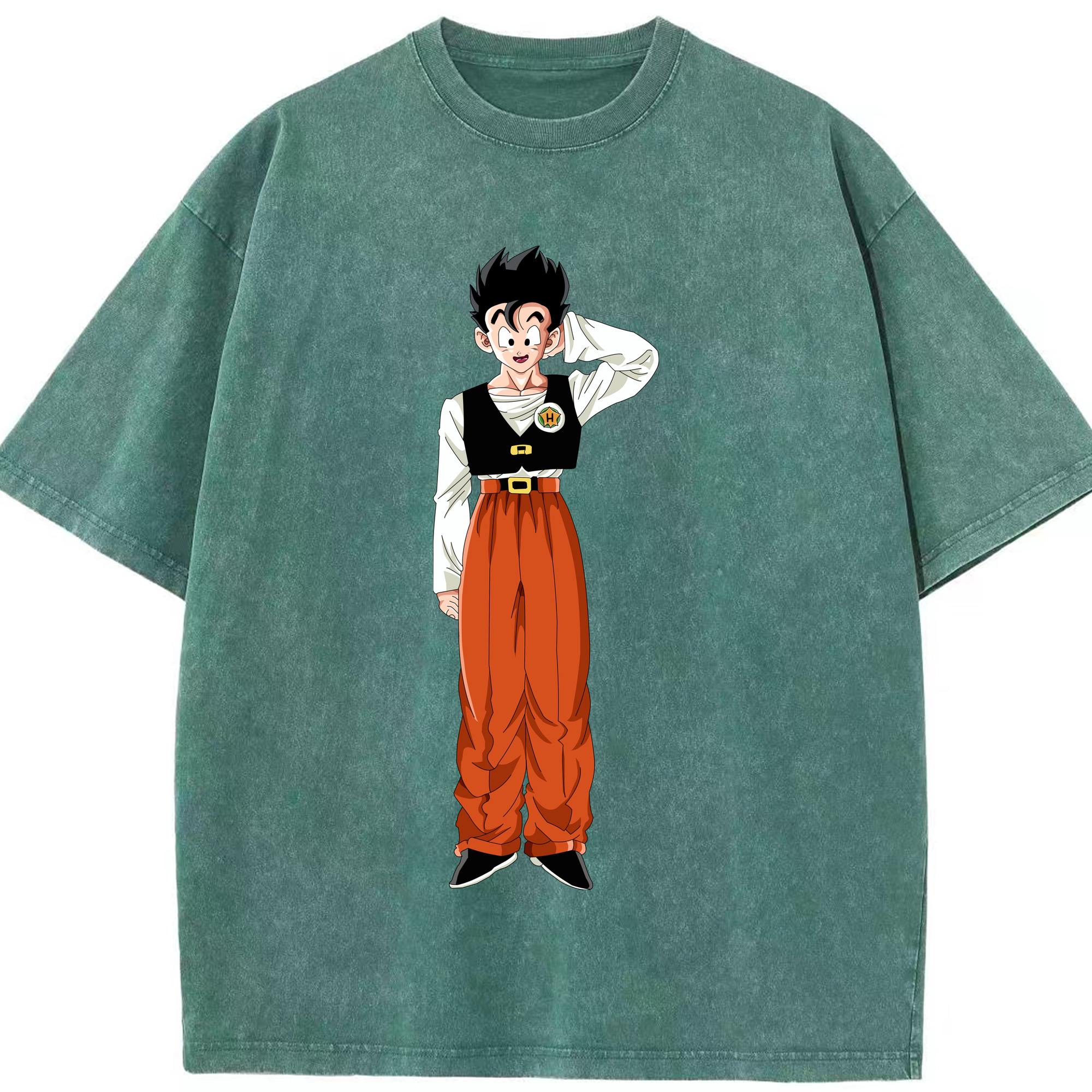 （画像用） ドラゴンボール 孫 悟飯（そんごはん）DRAGON BALL Son Gohan 綿100% ヴィンテージ風 半袖Tシャツ（フロントプリント）